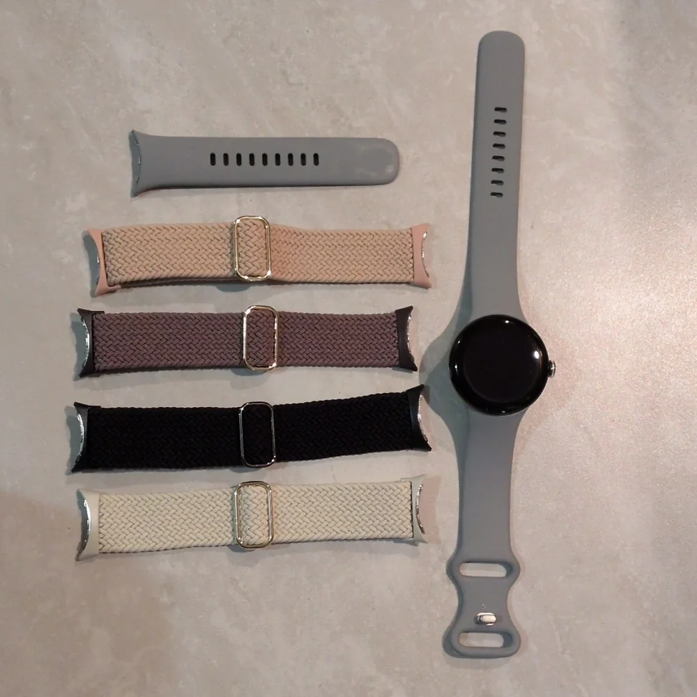 Google Pixel Watch in Gray with Silver Crown